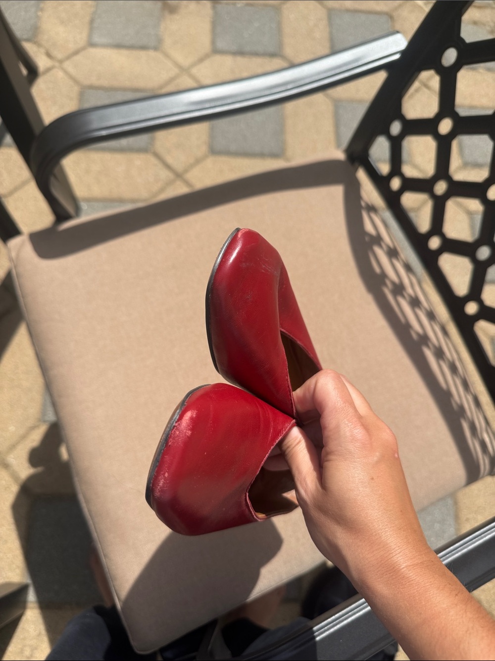 Madewell Deep Red Leather Slip-On Flats - Picture 2 of 4